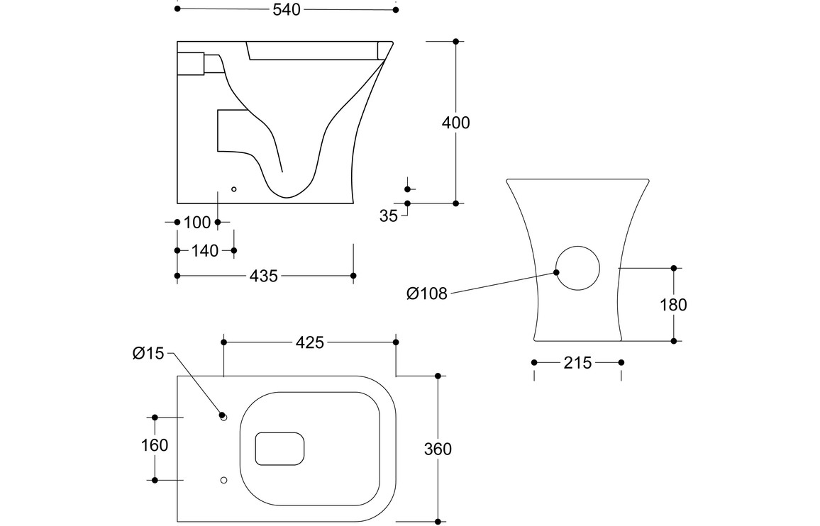 Etive Mor Rimless Back To Wall WC & Wrapover Soft Close Seat - Image 5