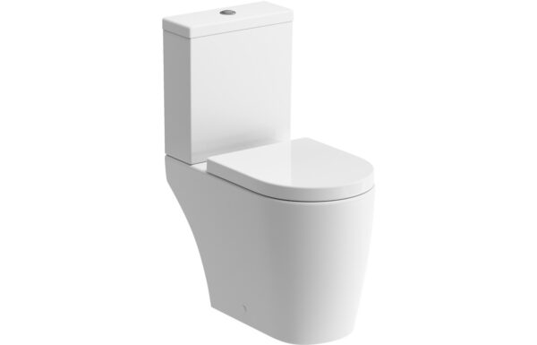 Alder Rimless Close Coupled Open Back WC & Soft Close Seat