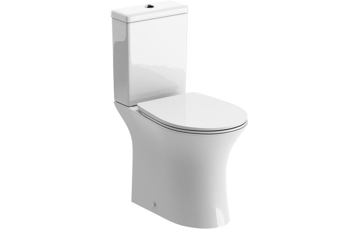 Ledi Rimless Close Coupled Open Back WC & Soft Close Seat