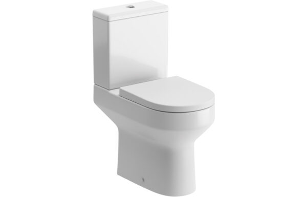 Nevis Rimless Close Coupled Open Back Comfort Height WC & Soft Close Seat