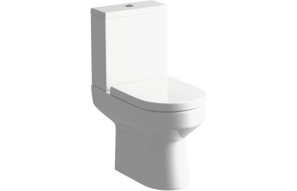 Nevis Rimless Close Coupled Open Back WC & Soft Close Seat
