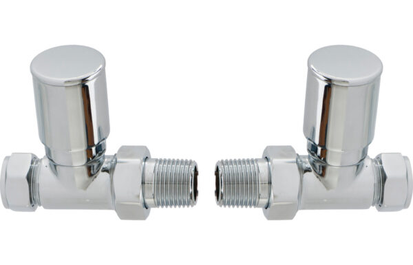 Patterned Chrome Radiator Valves - Straight