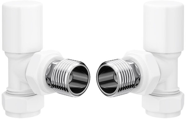 Patterned White Radiator Valves - Angled