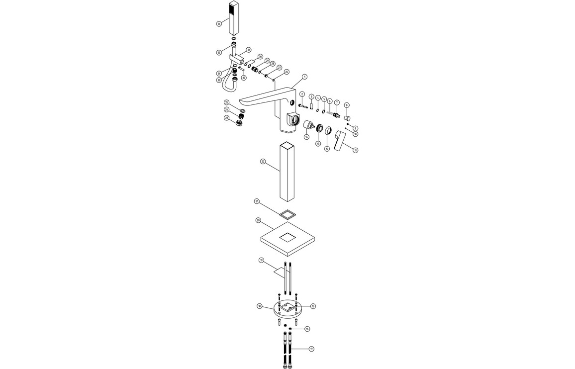 Kagera Floor Standing Bath/Shower Mixer - Matt Black - Image 2