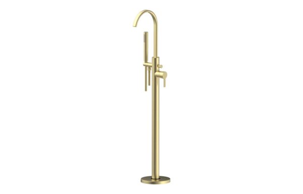 Milan Floor Standing Bath/Shower Mixer - Brushed Brass