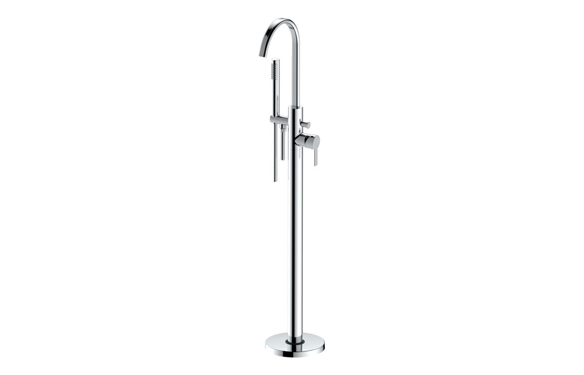 Milan Floor Standing Bath/Shower Mixer - Chrome