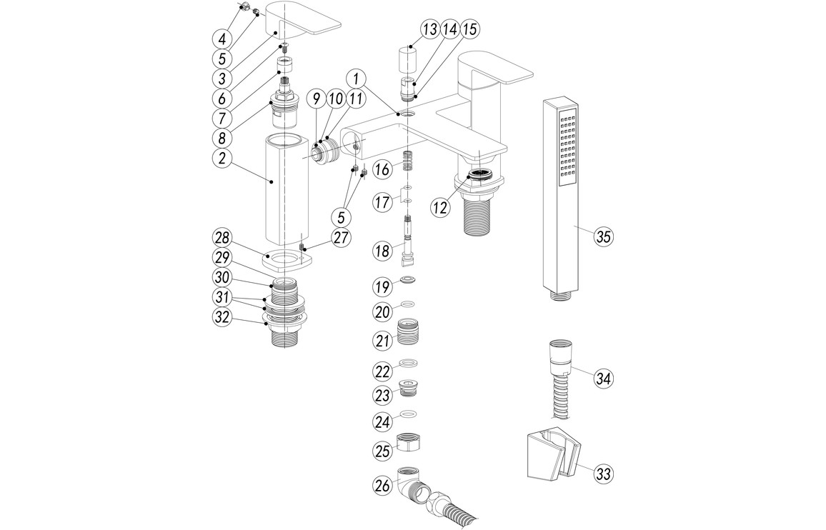 Turin Bath/Shower Mixer - Chrome - Image 2