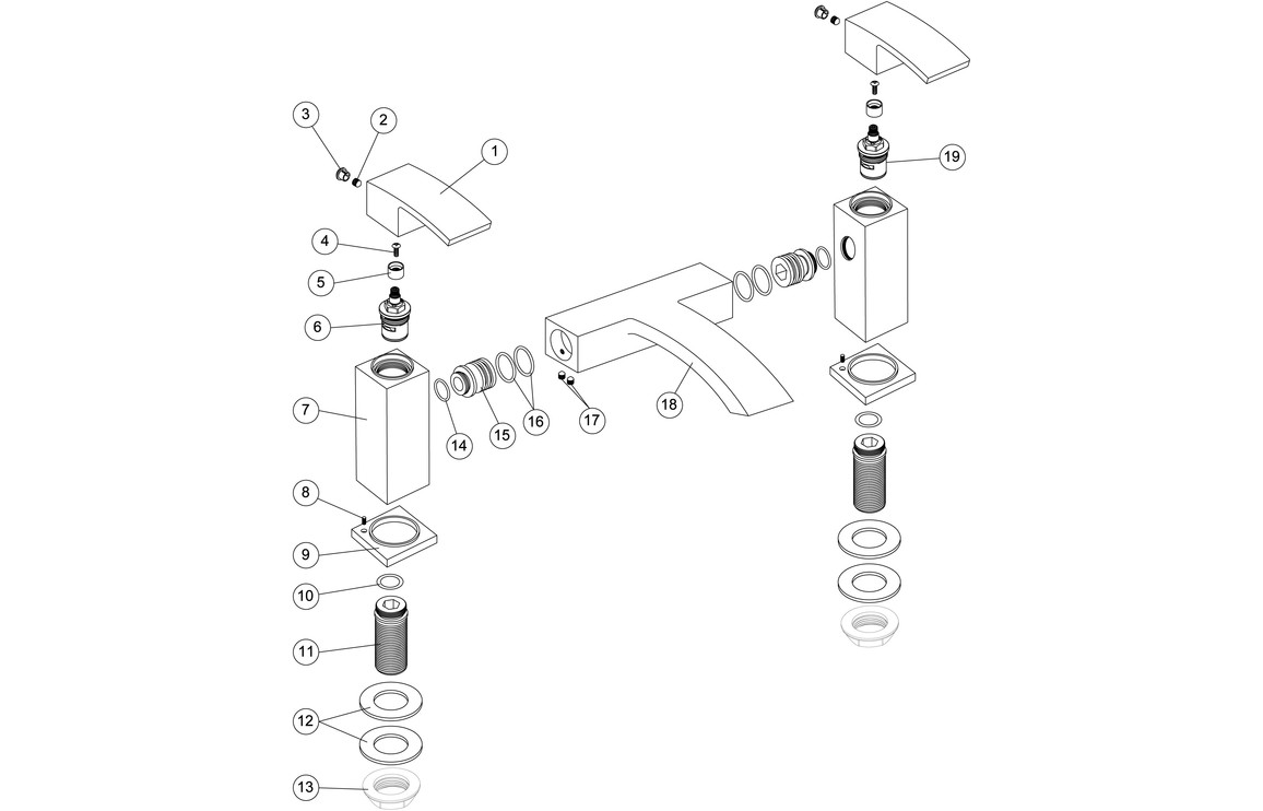Sipi Bath Filler - Chrome - Image 2