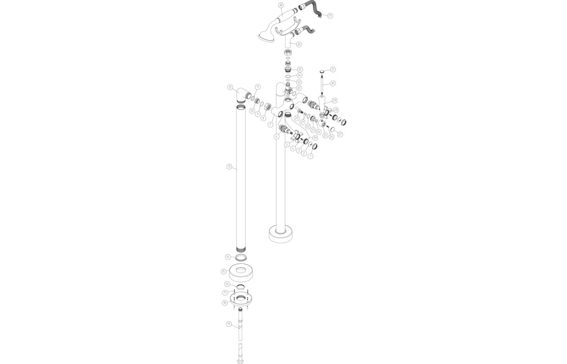 Derna Floor Standing Bath/Shower Mixer - Chrome - Image 2