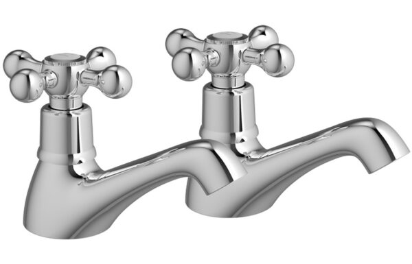 Torc Bath Pillar Taps - Chrome