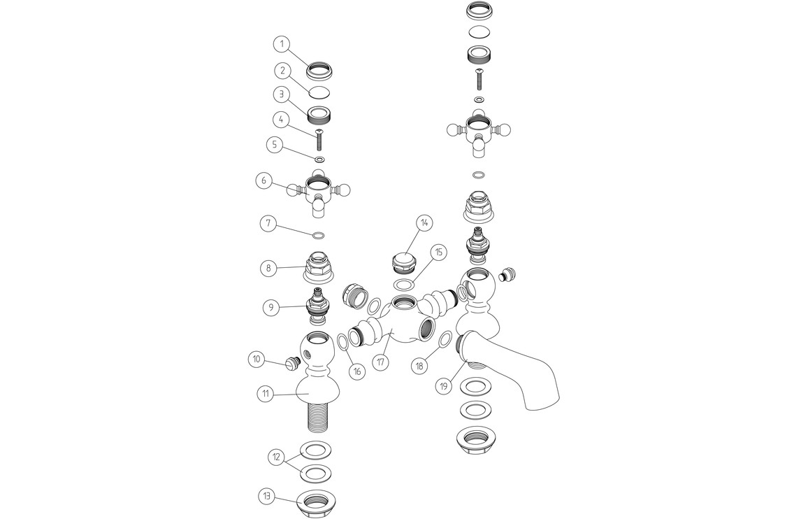 Foyers Bath Filler - Chrome - Image 2