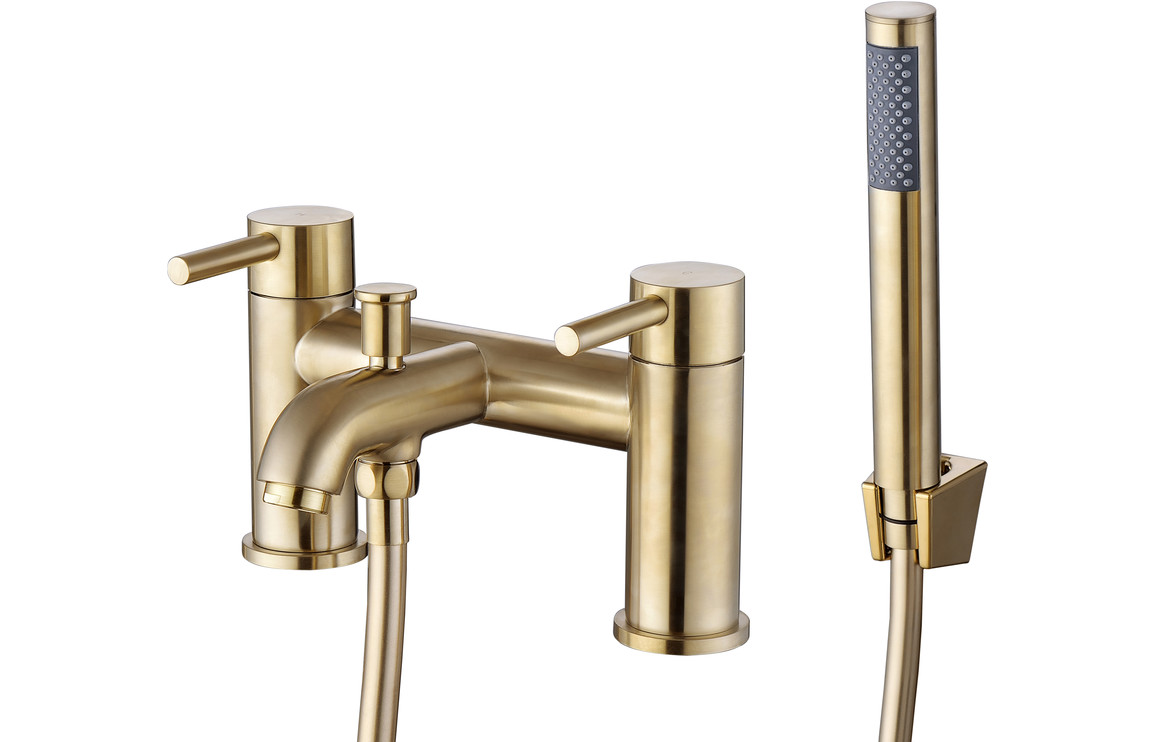 Tortum Bath/Shower Mixer & Bracket - Brushed Brass