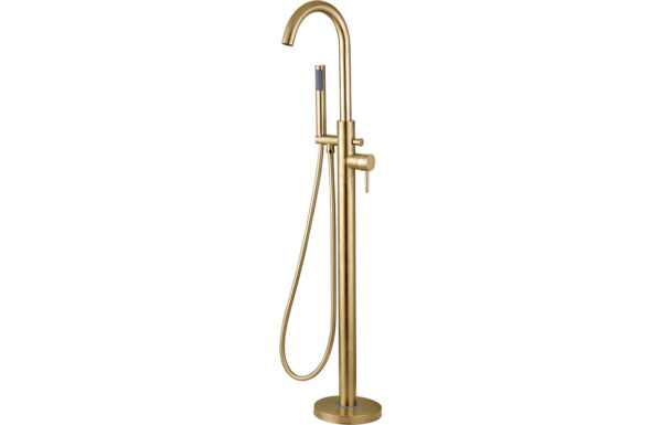 Tortum Floor Standing Bath/Shower Mixer - Brushed Brass