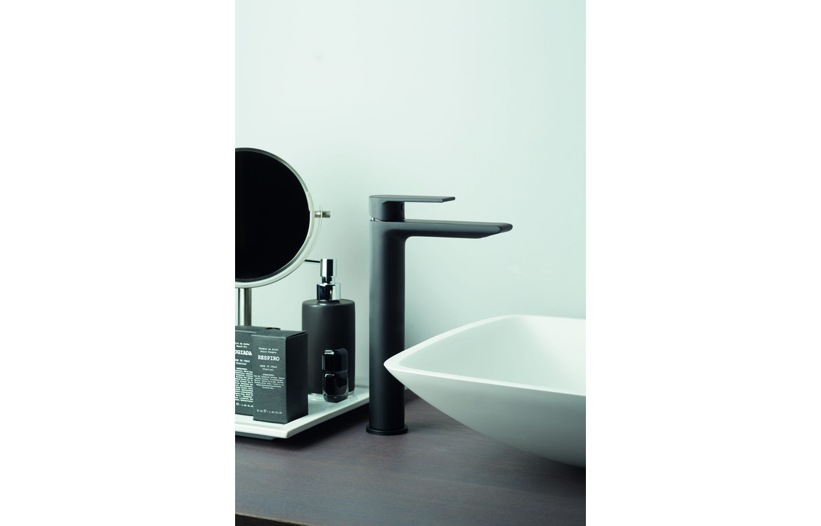 Vema Timea Tall Basin Mixer - Matt Black - Image 2