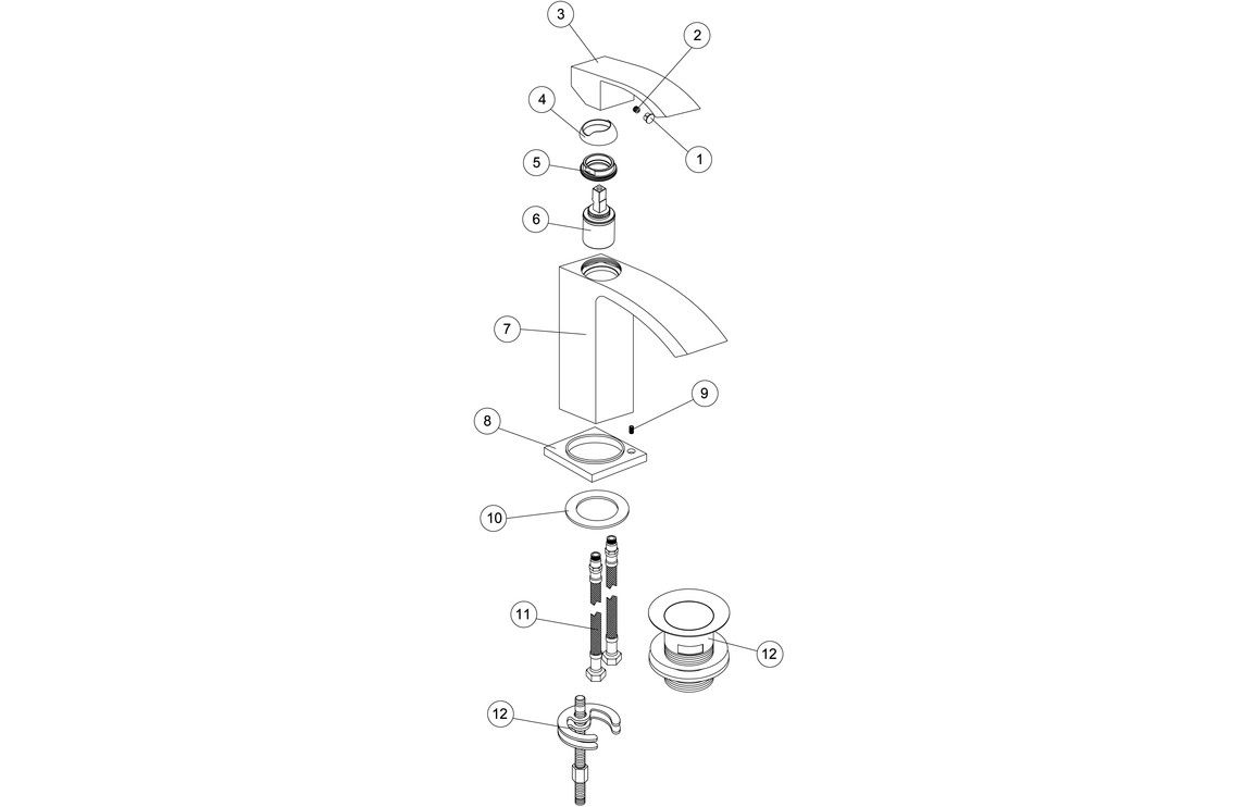 Sipi Cloakroom Basin Mixer - Chrome - Image 2