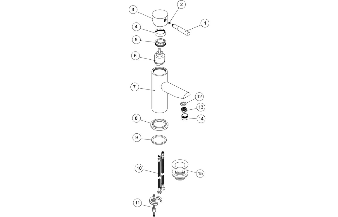 Kopren Basin Mixer & Waste - Chrome - Image 2