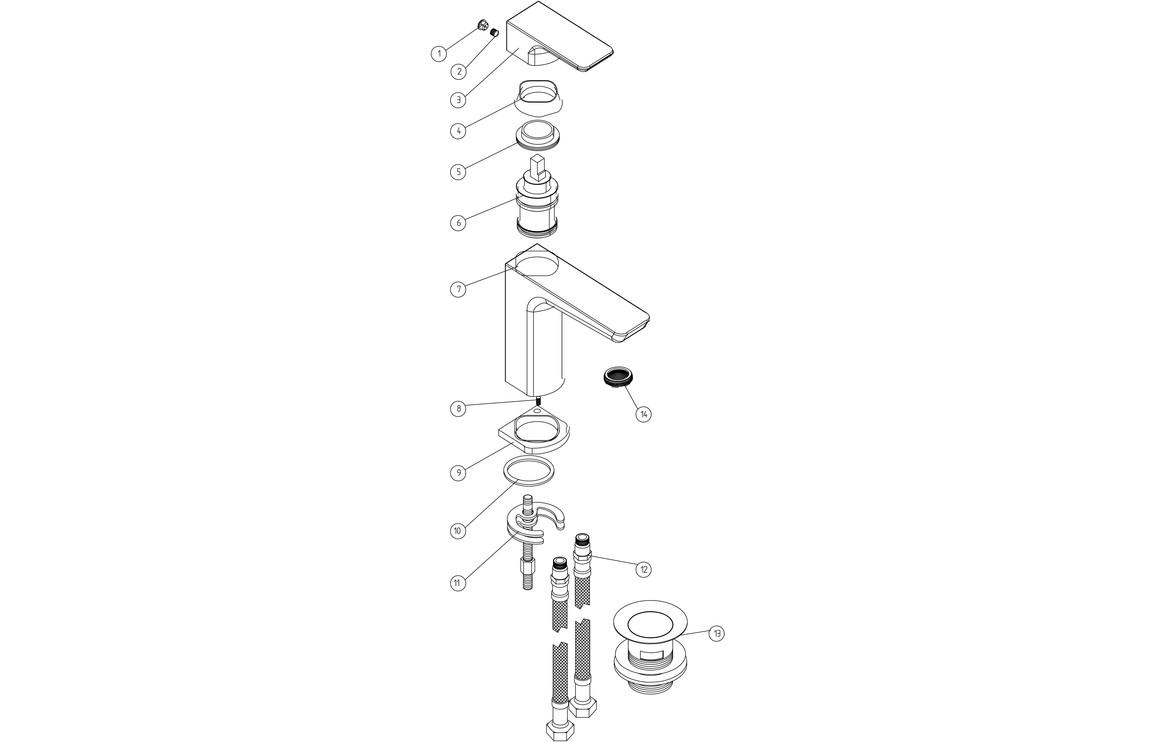 Kagera Basin Mixer & Waste - Matt Black - Image 2