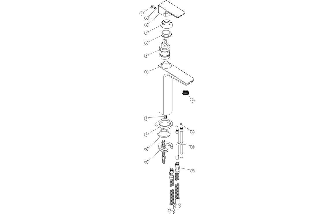 Kagera Tall Basin Mixer - Chrome - Image 2