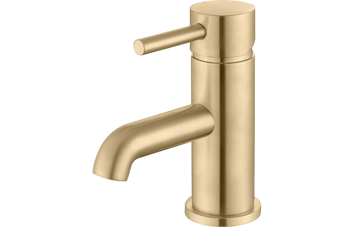 Tortum Basin Mixer & Waste - Brushed Brass