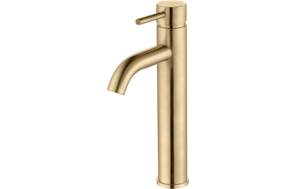 Tortum Tall Basin Mixer - Brushed Brass