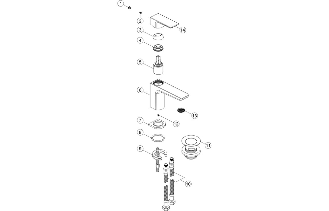 Kagera Cloakroom Basin Mixer & Waste - Brushed Brass - Image 2