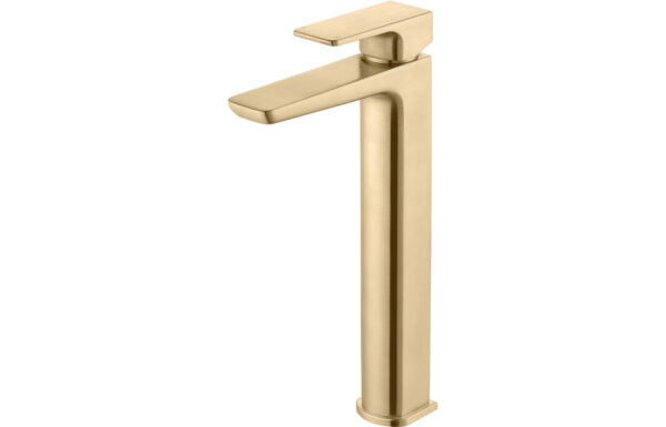 Kagera Tall Basin Mixer - Brushed Brass