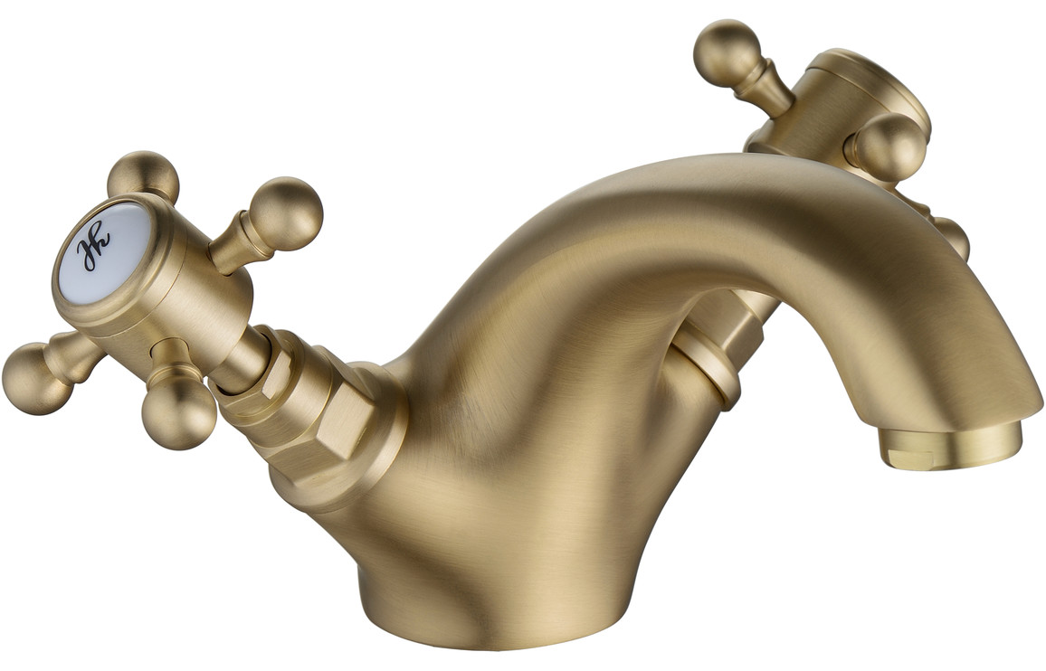 Foyers Basin Mixer & Pop Up Waste - Brushed Brass