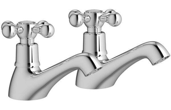 Torc Basin Pillar Taps - Chrome
