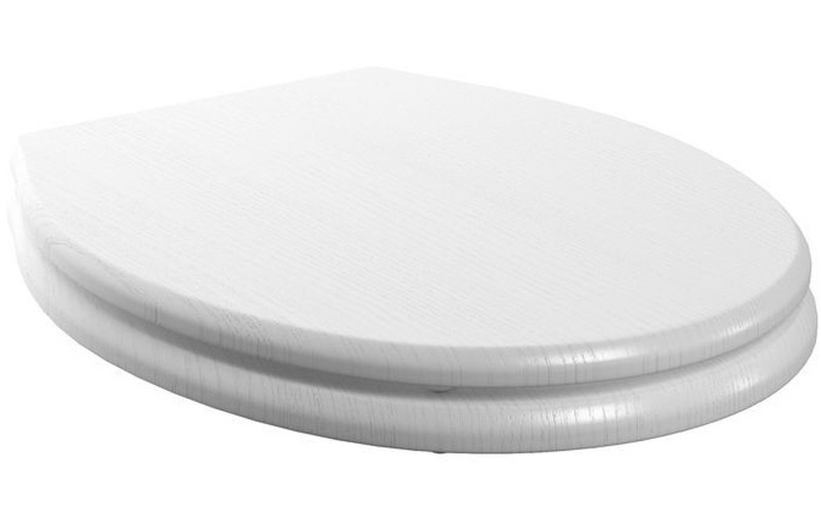Lair Soft Close Toilet Seat - Satin White Wood Effect
