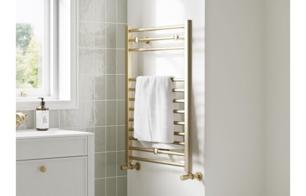 Rain Straight 30mm Ladder Radiator (500x1200x30mm) - Brushed Brass