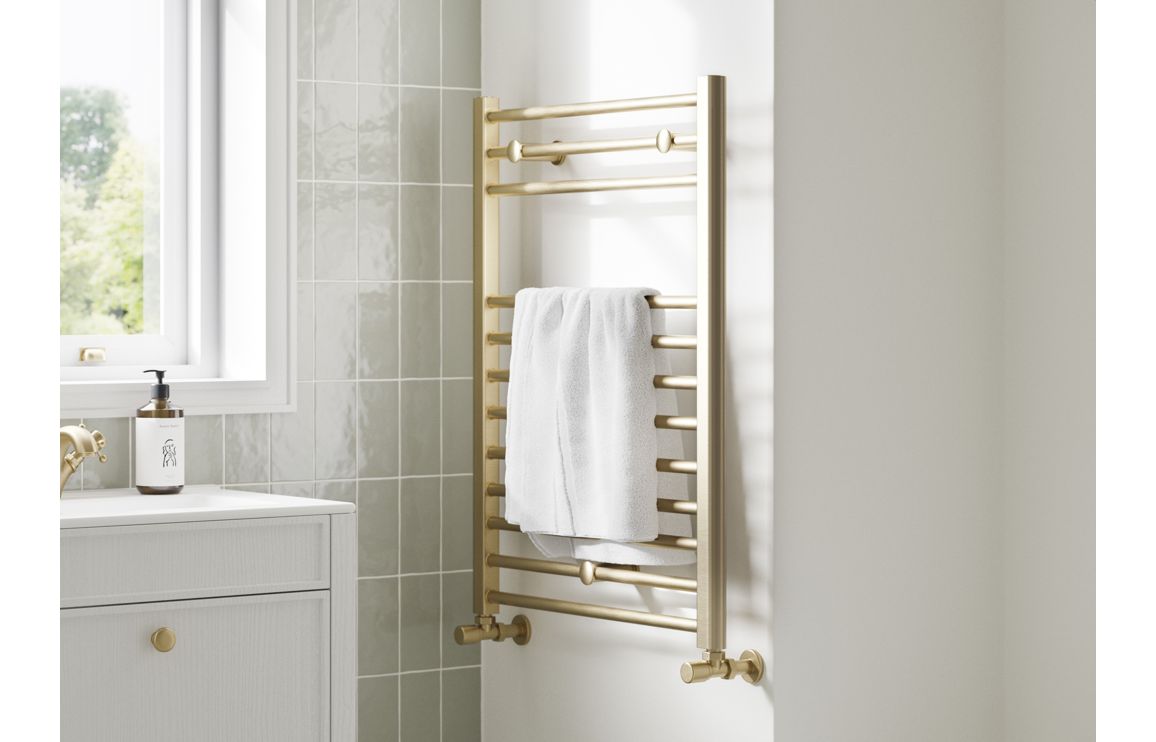 Rain Straight 30mm Ladder Radiator (500x1200x30mm) - Brushed Brass