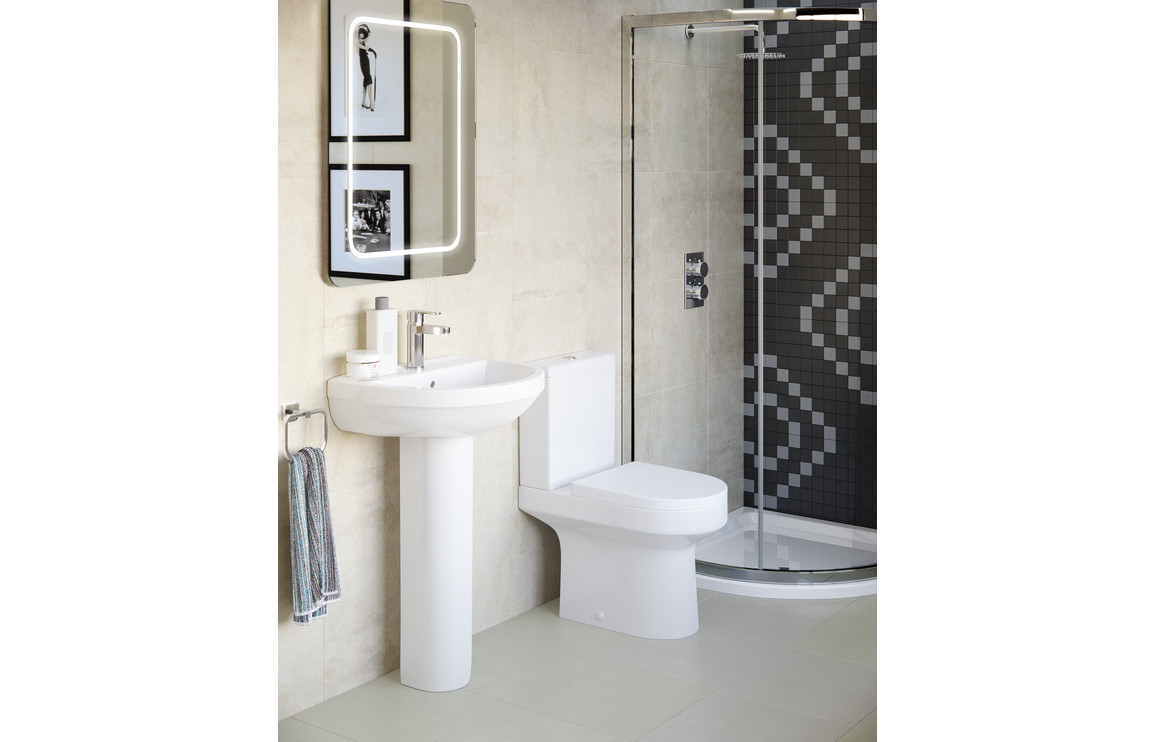 Nevis 500x390mm 1TH Basin & Full Pedestal - Image 3
