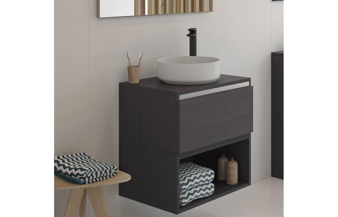 Fara 355mm Ceramic Round Washbowl & Waste - Matt Black - Image 3