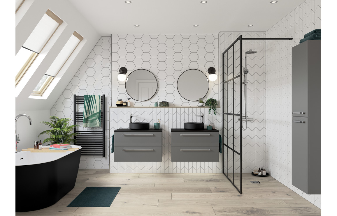 High Pressure Laminate Worktop (1210x460x10mm) - Urban Black - Image 2