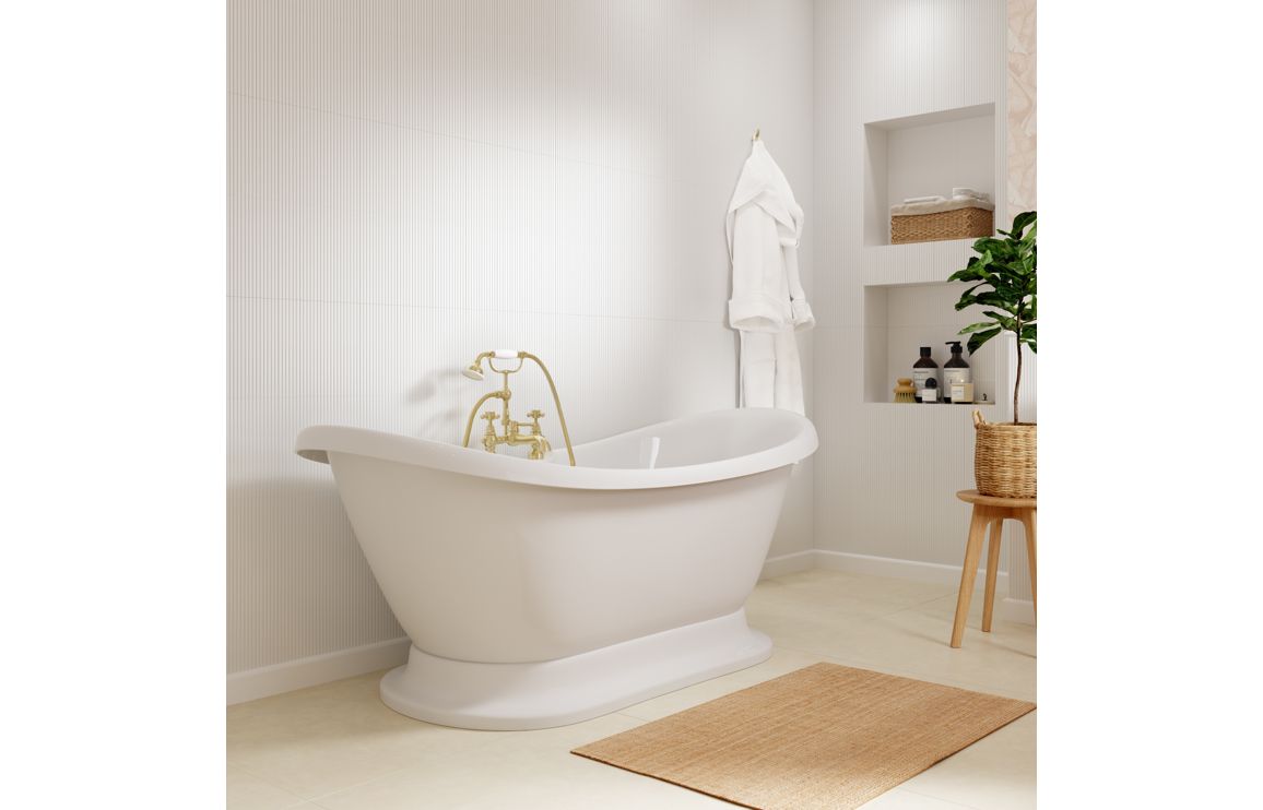 Maine 615mm Floor Standing 2 Door Basin Unit & Basin - Matt Peony - Image 4