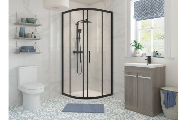 Options 900mm 2 Door Quadrant - Black