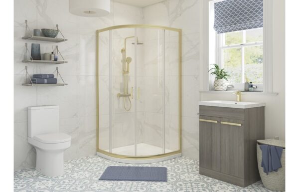 Options 800mm 2 Door Quadrant - Brushed Brass