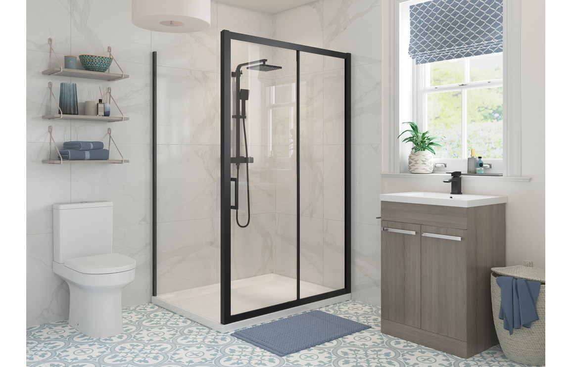 Options 1600mm Sliding Door - Matt Black - Image 2