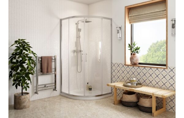 Options 900mm 2 Door Easy-Fit Quadrant - Chrome