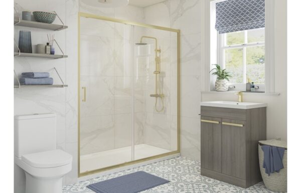 Options 1000mm Sliding Door - Brushed Brass