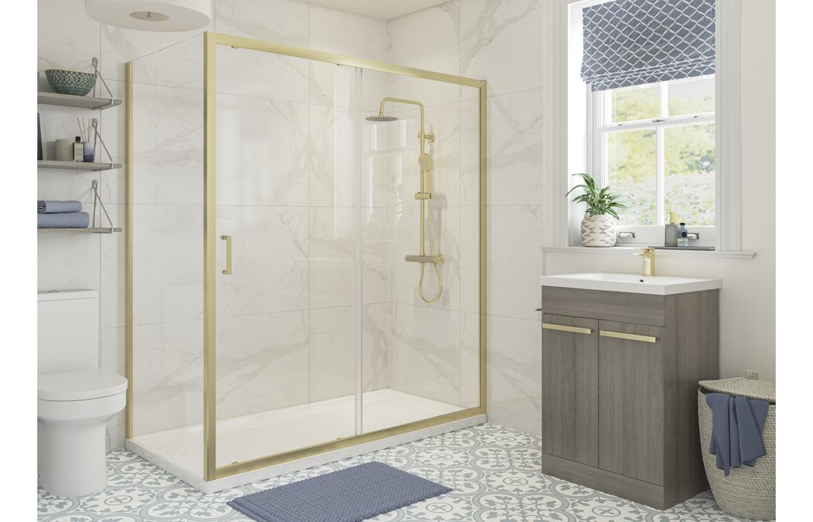Options 1600mm Sliding Door - Brushed Brass - Image 2