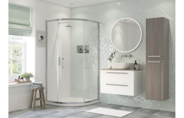 Amenity 800mm 1 Door Quadrant - Chrome