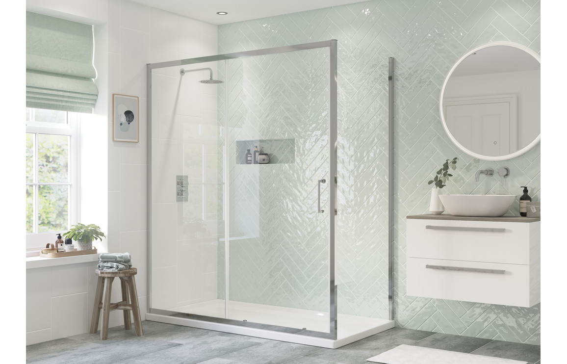 Amenity 1200mm Sliding Door - Chrome - Image 2