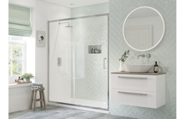 Amenity 1000mm Sliding Door - Chrome