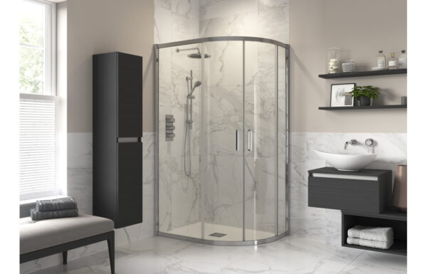 Luxe 1000x800mm 2 Door Offset Quadrant - Chrome