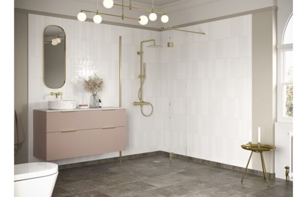Luxe Optional 300mm Wetroom Splash Panel - Brushed Brass