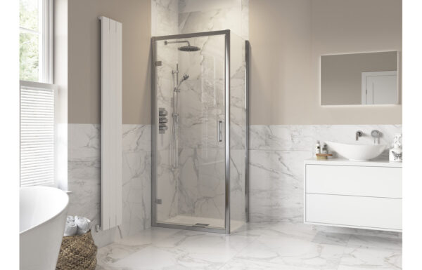 Luxe 800mm Hinged Door Side Panel - Chrome