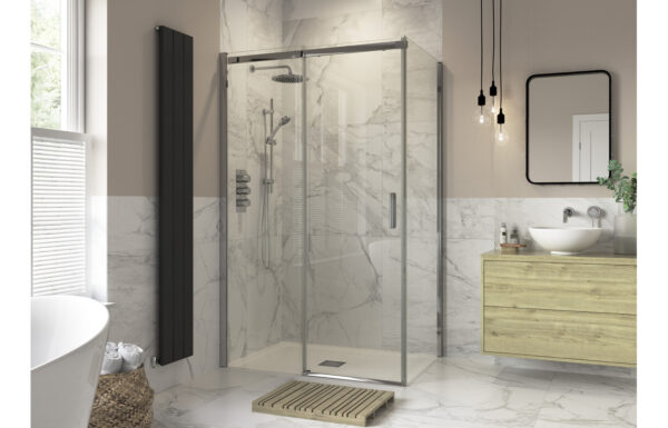 Luxe 700mm Sliding Door Side Panel - Chrome