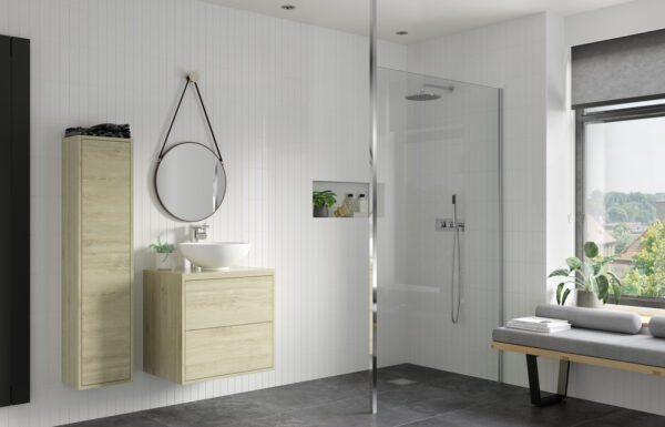 Luxe 1000mm Wetroom Panel & Floor-to-Ceiling Pole - Chrome