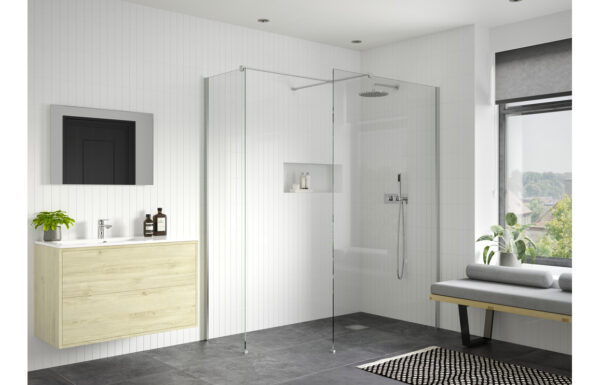 Luxe 500mm Wetroom Side Panel & Arm - Chrome